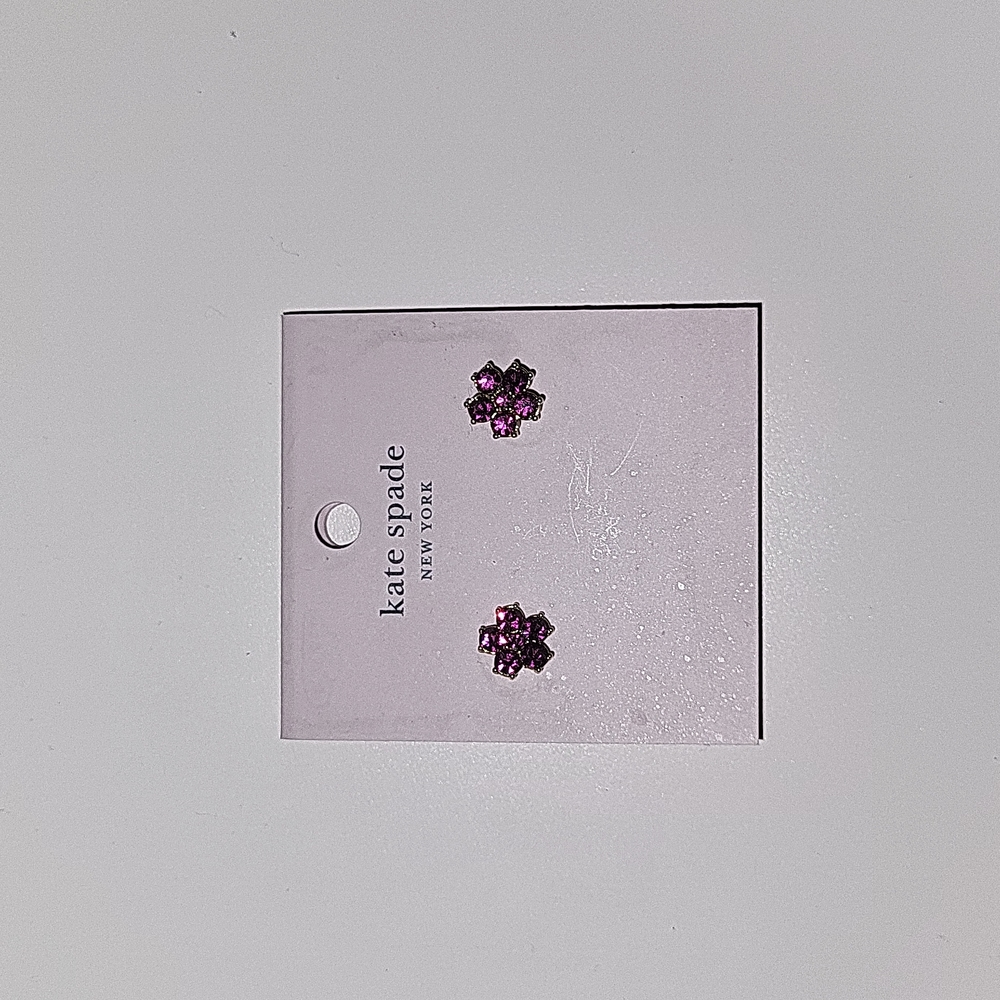NWT Kate Spade deep magenta flower earrings